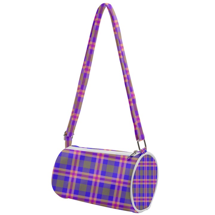 Tartan Purple Mini Cylinder Bag