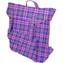 Tartan Purple Buckle Up Backpack View1