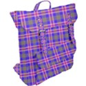 Tartan Purple Buckle Up Backpack View2