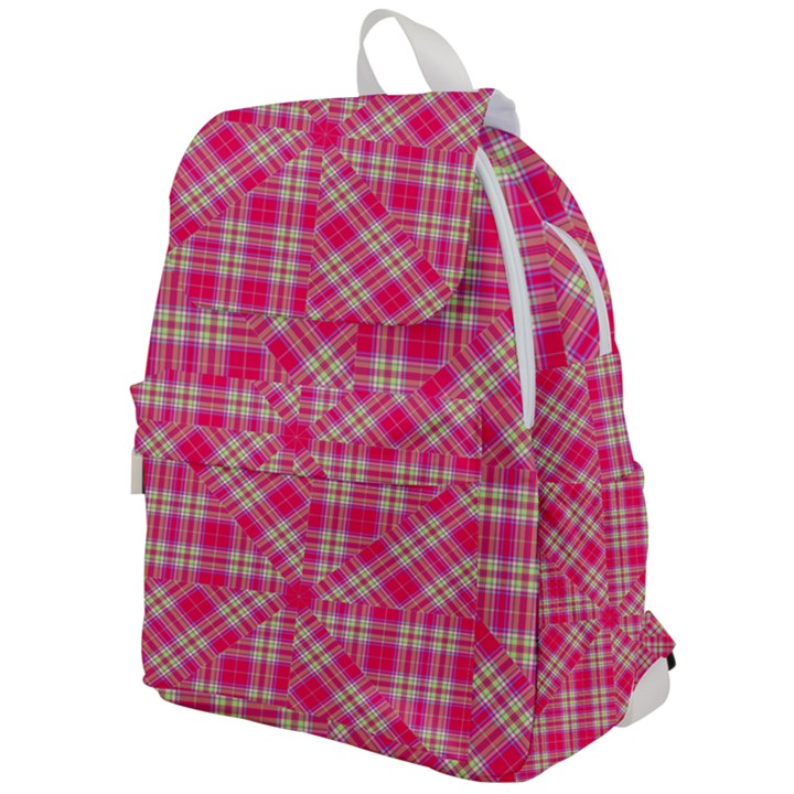 Pink Tartan-10 Top Flap Backpack