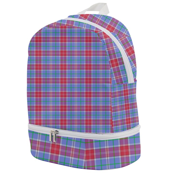 Pink Tartan 5 Zip Bottom Backpack