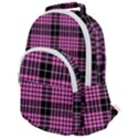 Pink Tartan 3 Rounded Multi Pocket Backpack View1