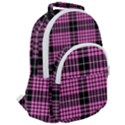 Pink Tartan 3 Rounded Multi Pocket Backpack View2