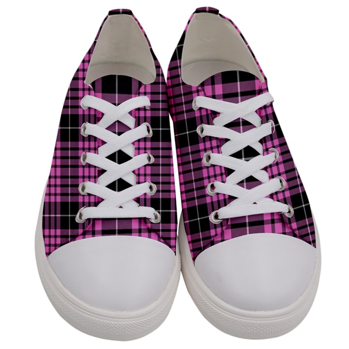 Pink Tartan 3 Men s Low Top Canvas Sneakers