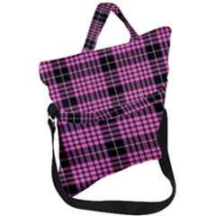 Pink Tartan 3 Fold Over Handle Tote Bag by tartantotartanspink2