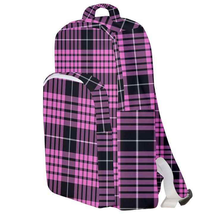 Pink Tartan 3 Double Compartment Backpack