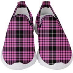 Pink Tartan 3 Kids  Slip On Sneakers by tartantotartanspink2