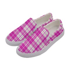 Pink Tartan Women s Canvas Slip Ons by tartantotartanspink2