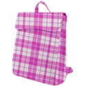 Pink Tartan Flap Top Backpack View1