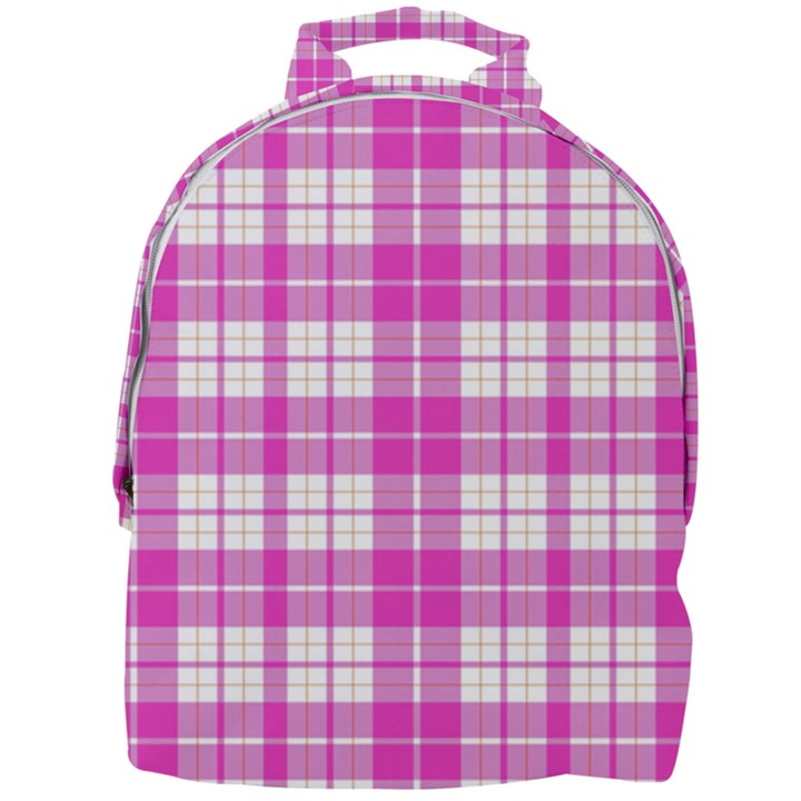 Pink Tartan Mini Full Print Backpack