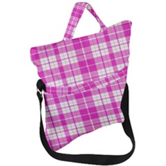 Pink Tartan Fold Over Handle Tote Bag by tartantotartanspink2