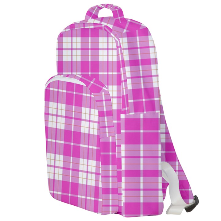 Pink Tartan Double Compartment Backpack