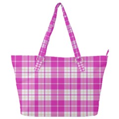 Pink Tartan Full Print Shoulder Bag