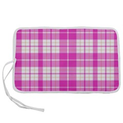 Pink Tartan Pen Storage Case (m)