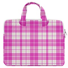 Pink Tartan Macbook Pro 16  Double Pocket Laptop Bag  by tartantotartanspink2