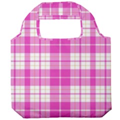 Pink Tartan Foldable Grocery Recycle Bag