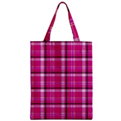 Pink Tartan-9 Zipper Classic Tote Bag