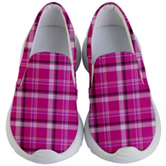 Pink Tartan-9 Kids Lightweight Slip Ons by tartantotartanspink2