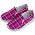 Pink Tartan-9 Kids Lightweight Slip Ons View2