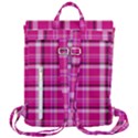 Pink Tartan-9 Flap Top Backpack View3