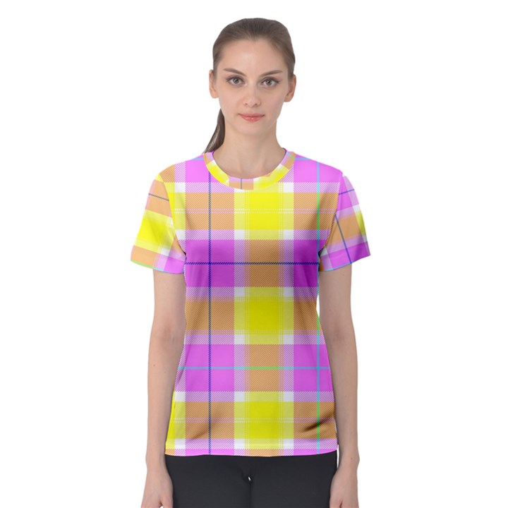 Pink Tartan-8 Women s Sport Mesh Tee