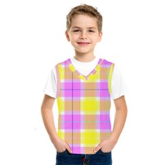 Pink Tartan-8 Kids  Basketball Tank Top