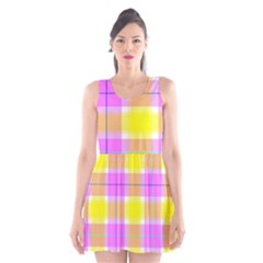 Pink Tartan-8 Scoop Neck Skater Dress by tartantotartanspink2