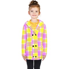 Pink Tartan-8 Kids  Double Breasted Button Coat by tartantotartanspink2