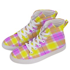 Pink Tartan-8 Men s Hi-top Skate Sneakers by tartantotartanspink2