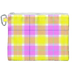 Pink Tartan-8 Canvas Cosmetic Bag (xxl)