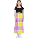 Pink Tartan-8 Kids  Flared Maxi Skirt View1