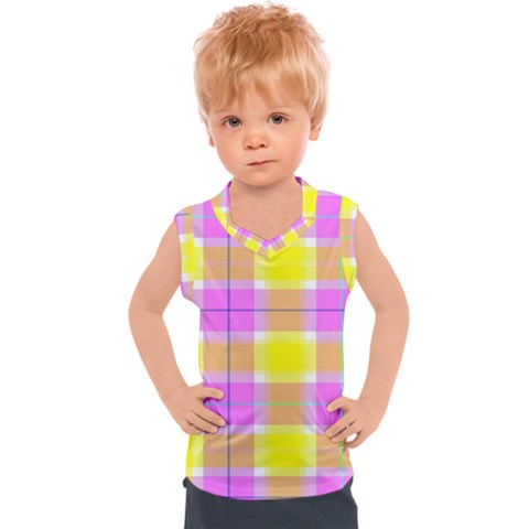 Pink Tartan-8 Kids  Sport Tank Top by tartantotartanspink2