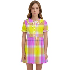 Pink Tartan-8 Kids  Sweet Collar Dress by tartantotartanspink2