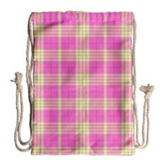 Pink Tartan 4 Drawstring Bag (large) by tartantotartanspink2