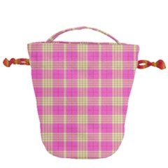 Pink Tartan 4 Drawstring Bucket Bag by tartantotartanspink2