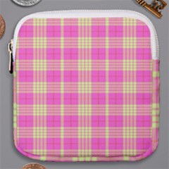 Pink Tartan 4 Mini Square Pouch