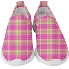 Pink Tartan 4 Kids  Slip On Sneakers by tartantotartanspink2