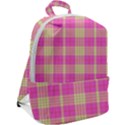 Pink Tartan 4 Zip Up Backpack View2