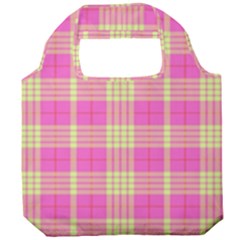 Pink Tartan 4 Foldable Grocery Recycle Bag