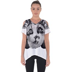 Biker Cat Cut Out Side Drop Tee by wamdesign