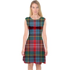 Caledonia Modern Tartan Capsleeve Midi Dress