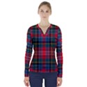 Caledonia Modern Tartan V-Neck Long Sleeve Top View1