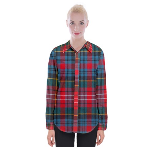 Caledonia Modern Tartan Womens Long Sleeve Shirt by tartantotartansred