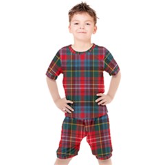 Caledonia Modern Tartan Kids  Tee And Shorts Set by tartantotartansred