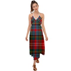 Caledonia Modern Tartan Halter Tie Back Dress  by tartantotartansred