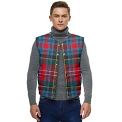 Caledonia Modern Tartan Men s Short Button Up Puffer Vest	