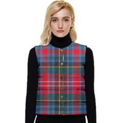 Caledonia Modern Tartan Women s Short Button Up Puffer Vest