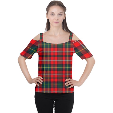 Boyd Modern Tartan 2 Cutout Shoulder Tee by tartantotartansred