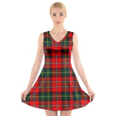 Boyd Modern Tartan 2 V-neck Sleeveless Dress by tartantotartansred