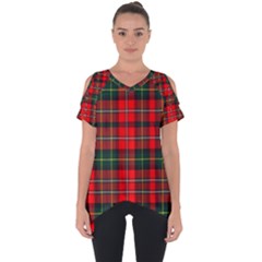 Boyd Modern Tartan 2 Cut Out Side Drop Tee by tartantotartansred